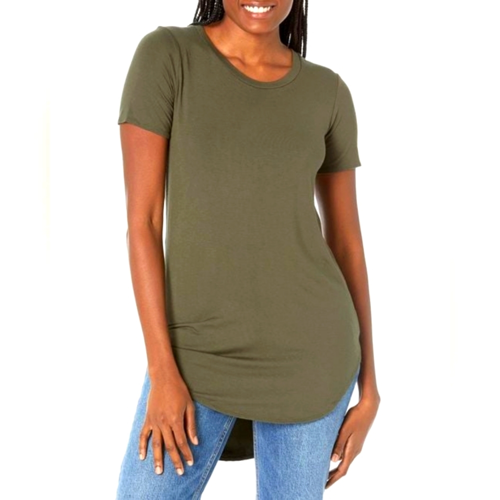 Women's Green Jersey Standard-fit Short-sleeve Size XXL